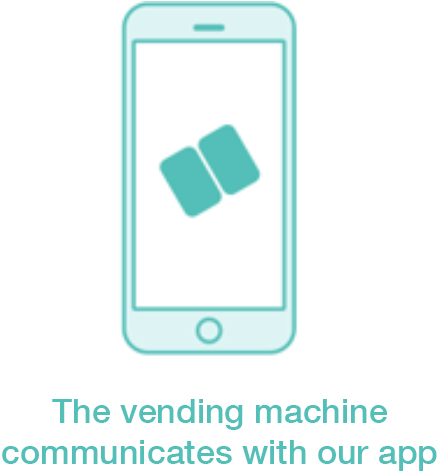 The vending machine communicates with our app